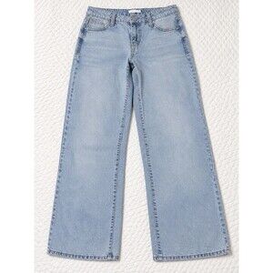 Statement Women’s W25 Wide Leg Jeans Light Wash High Rise Denim